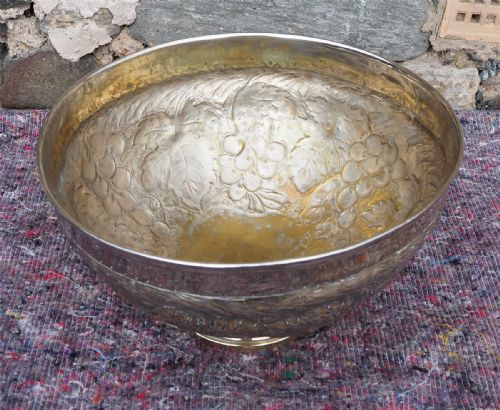 LARGE 19TH CENTURY PLATED PUNCH BOWL - ADDITIONAL PHOTO 1