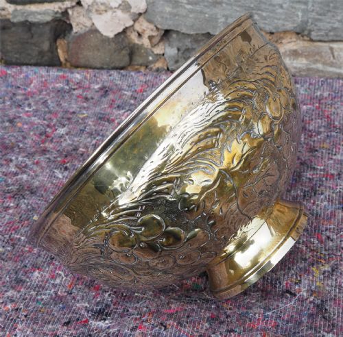 LARGE 19TH CENTURY PLATED PUNCH BOWL - ADDITIONAL PHOTO 2