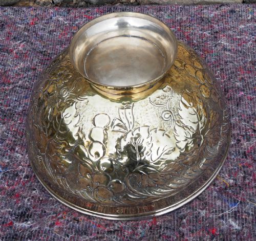 LARGE 19TH CENTURY PLATED PUNCH BOWL - ADDITIONAL PHOTO 4