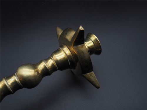 LARGE ANTIQUE DUTCH BRASS CANDLESTICK - ADDITIONAL PHOTO 4