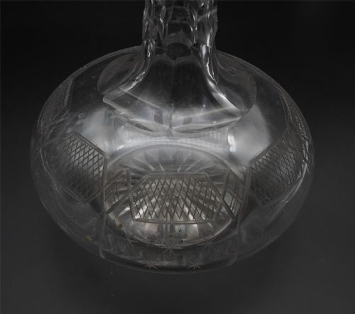 PAIR EDWARDIAN CUT GLASS DECANTERS - ADDITIONAL PHOTO 4
