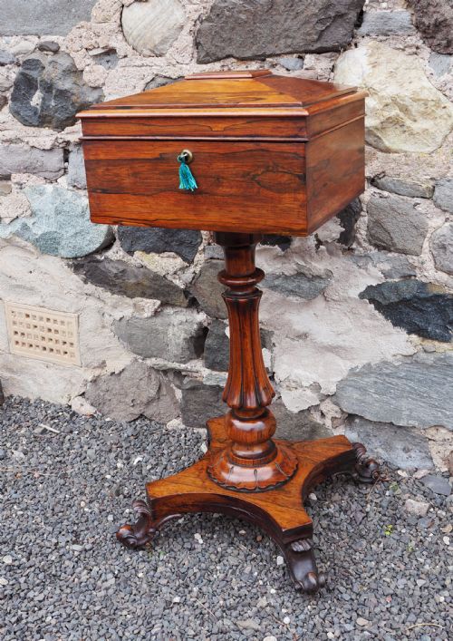 WILLIAM IV CONVERTED ROSEWOOD TEAPOY - ADDITIONAL PHOTO 1