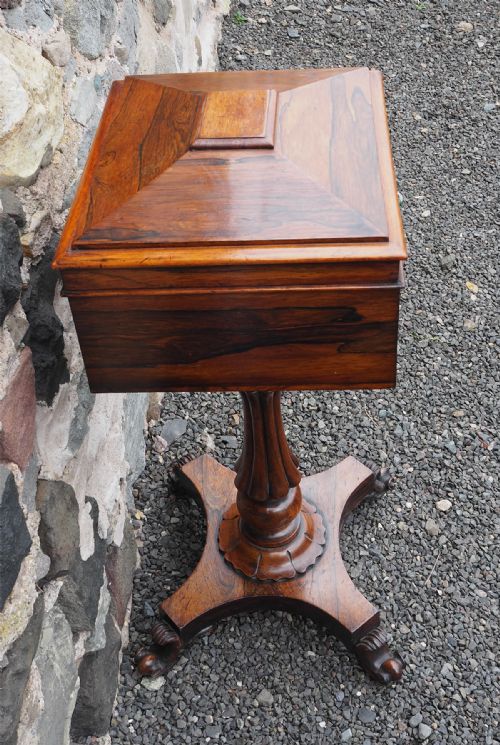 WILLIAM IV CONVERTED ROSEWOOD TEAPOY - ADDITIONAL PHOTO 2