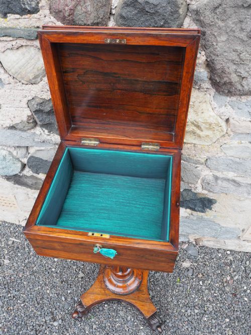 WILLIAM IV CONVERTED ROSEWOOD TEAPOY - ADDITIONAL PHOTO 5