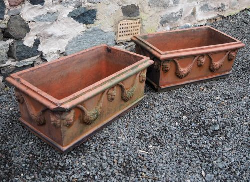 fig 1. Pair of Victorian Terracotta Planters