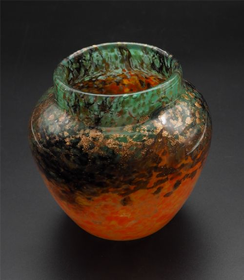 fig 1. Small Monart Art Glass Vase in Orange