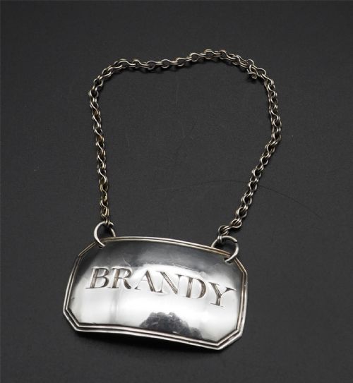 Georgian Silver Brandy Decanter Label