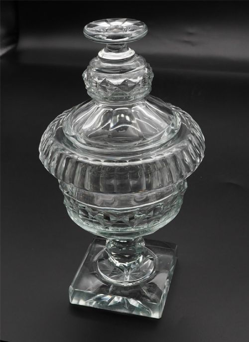 Irish Cut Glass Honey Pot & Cover