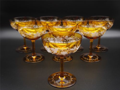 GOOD SET OF 16 VICTORIAN AMBER GLASSES - ADDITIONAL PHOTO 2