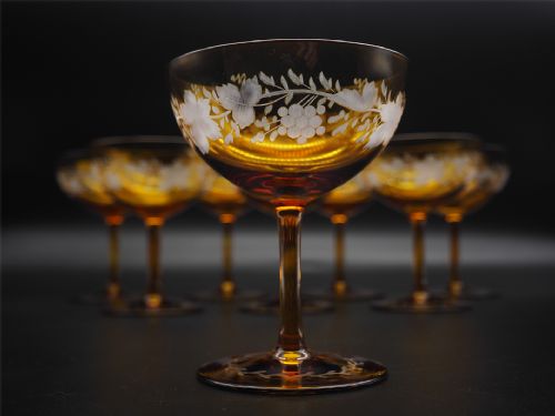 GOOD SET OF 16 VICTORIAN AMBER GLASSES - ADDITIONAL PHOTO 4