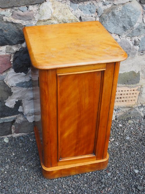 Victorian Scottish Satin Birch Bedside Cabinet