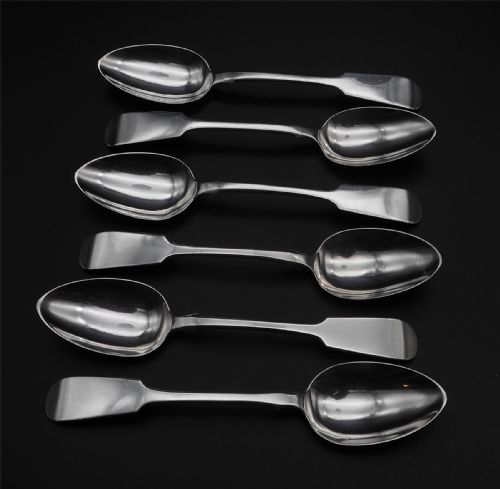 Fine Set of 6 Dundee Silver Teaspoons