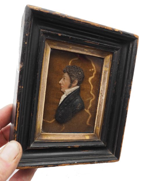 Rare 18th Century Mini Wax Portrait