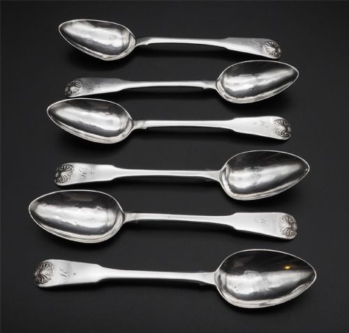 Rare Set of 6 Dundee Silver Teaspoons