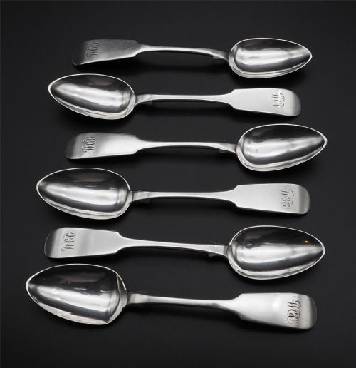 Good Set of 6 Dundee Silver Spoons