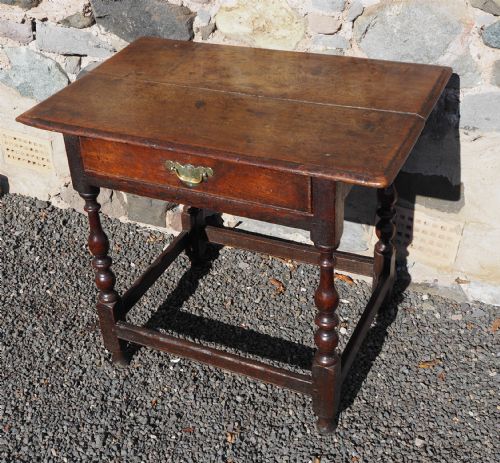 Early 1700'S Oak Side Table