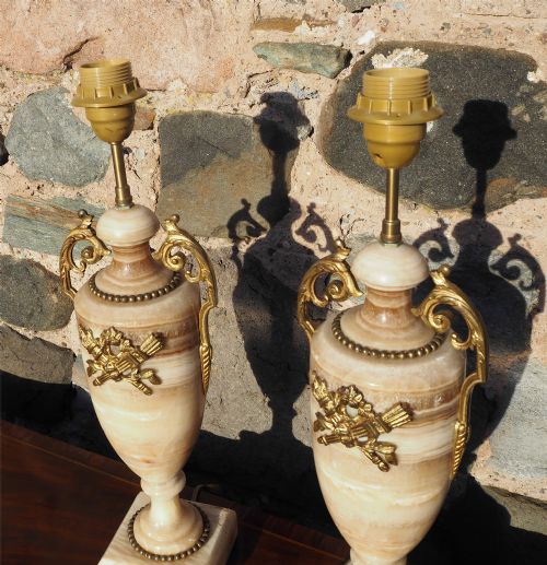 FINE PAIR FRENCH CASSOLETTE TABLE LAMPS - ADDITIONAL PHOTO 2