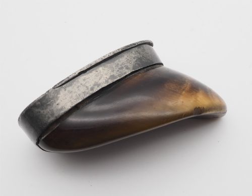 RARE SCOTTISH HORN PEWTER SNUFF MULL - ADDITIONAL PHOTO 2