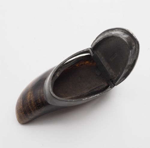 RARE SCOTTISH HORN PEWTER SNUFF MULL - ADDITIONAL PHOTO 5