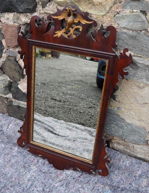 GEORGIAN MAHOGANY VAUXHALL WALL MIRROR - ADDITIONAL PHOTO 1