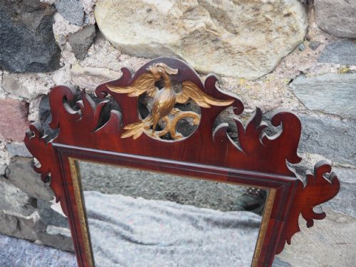 GEORGIAN MAHOGANY VAUXHALL WALL MIRROR - ADDITIONAL PHOTO 2