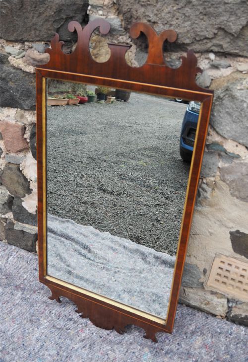 LARGE GEORGIAN MAHOGANY WALL MIRROR - ADDITIONAL PHOTO 1