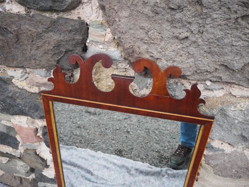 LARGE GEORGIAN MAHOGANY WALL MIRROR - ADDITIONAL PHOTO 2