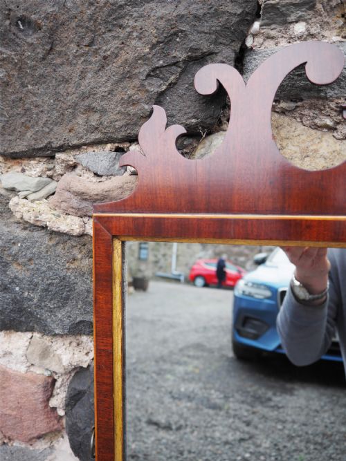 LARGE GEORGIAN MAHOGANY WALL MIRROR - ADDITIONAL PHOTO 4