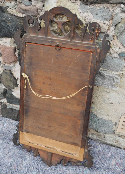 MID GEORGIAN WALNUT VAUXHALL MIRROR - ADDITIONAL PHOTO 4