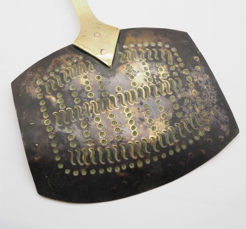 FINE QUALITY VICTORIAN BRASS CREAM SKIMMER - ADDITIONAL PHOTO 3