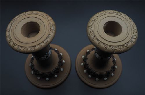 PAIR OF DOULTON LAMBETH CANDLESTICKS - ADDITIONAL PHOTO 2