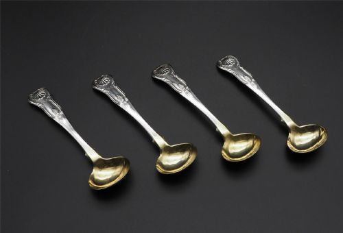 Set of 4 Scottish Silver Salt Spoons