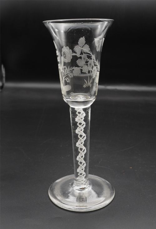Georgian Spiral Twist Trumpet Glass
