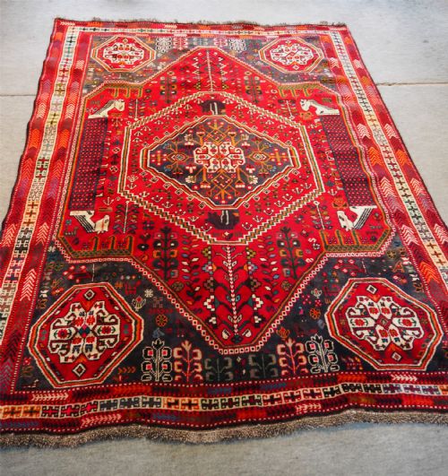 FINE ANTIQUE PERSIAN SHIRAZ CARPET - ADDITIONAL PHOTO 1