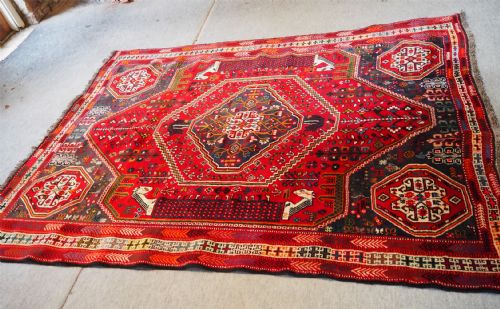 FINE ANTIQUE PERSIAN SHIRAZ CARPET - ADDITIONAL PHOTO 2