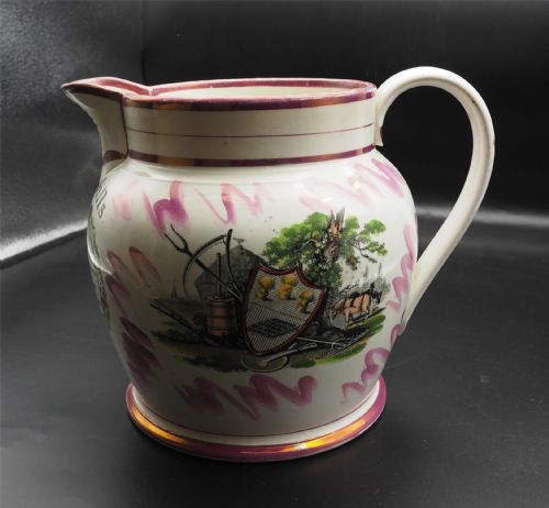 VERY LARGE SUNDERLAND LUSTRE JUG 1853 - ADDITIONAL PHOTO 1