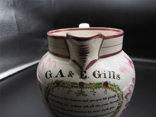 VERY LARGE SUNDERLAND LUSTRE JUG 1853 - ADDITIONAL PHOTO 4