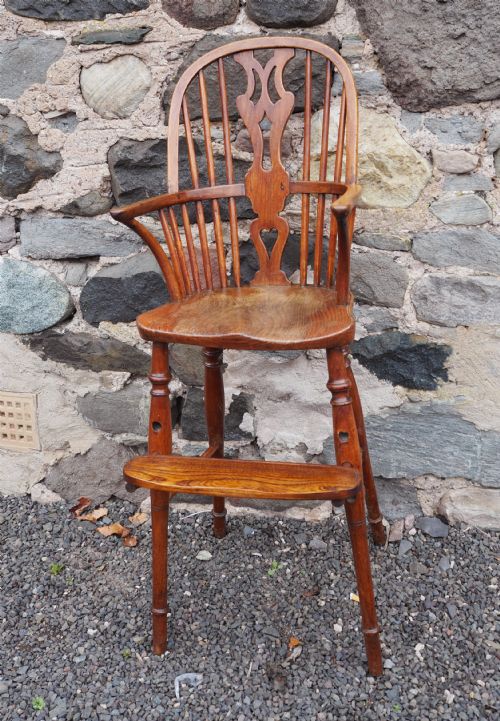 ANTIQUE CHILDS WINDSOR HIGH CHAIR