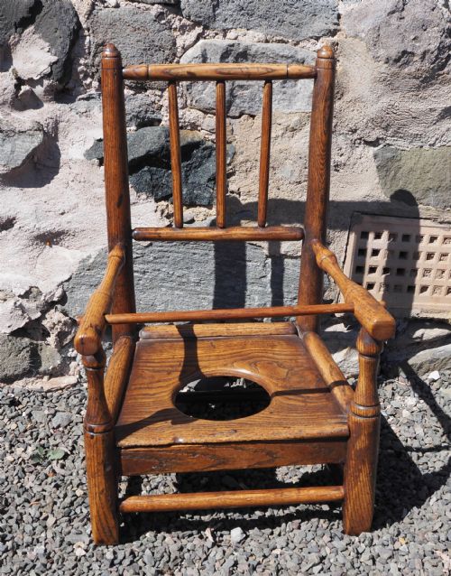 GEORGIAN ASH ELM CHILDS POTTY CHAIR - ADDITIONAL PHOTO 2