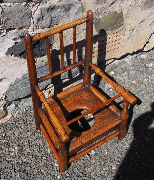 GEORGIAN ASH ELM CHILDS POTTY CHAIR - ADDITIONAL PHOTO 3