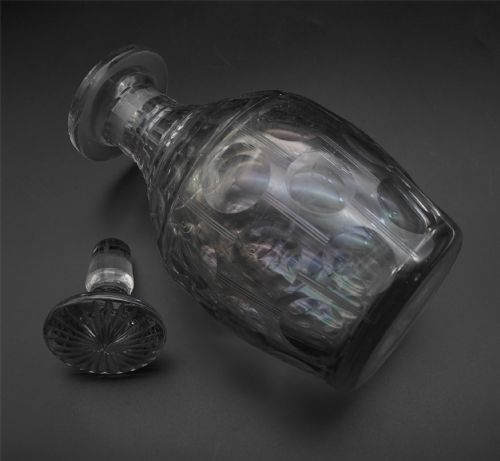 GOOD GEORGIAN LEAD GLASS DECANTER - ADDITIONAL PHOTO 2