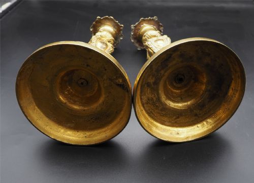 GOOD PAIR OF FRENCH ORMULU CANDLESTICKS - ADDITIONAL PHOTO 5