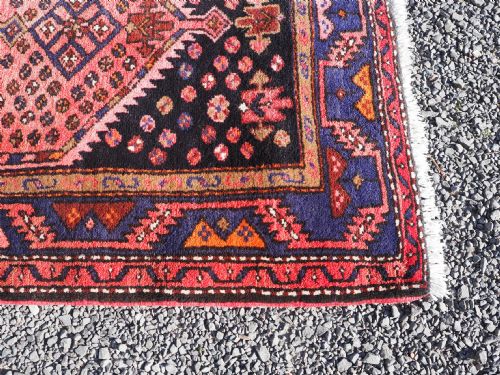 GOOD ANTIQUE PERSIAN THICK PILE WOOL RUG - ADDITIONAL PHOTO 3