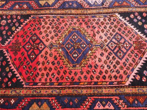 GOOD ANTIQUE PERSIAN THICK PILE WOOL RUG - ADDITIONAL PHOTO 4