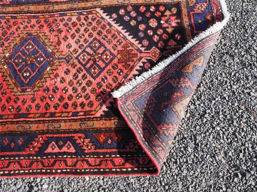 GOOD ANTIQUE PERSIAN THICK PILE WOOL RUG - ADDITIONAL PHOTO 5