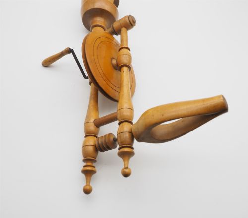 FINE ANTIQUE FRUITWOOD LACE BOBBIN WINDER - ADDITIONAL PHOTO 4