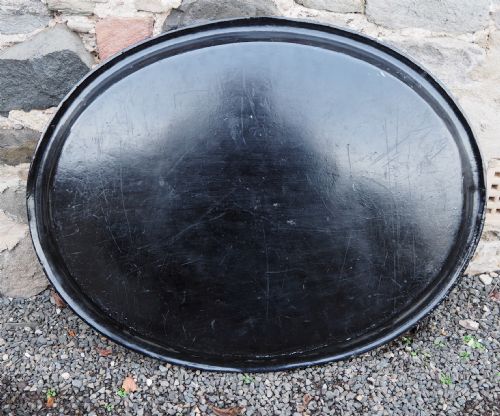 LARGE 19TH CENTURY OVAL PAPIER MACHE TRAY - ADDITIONAL PHOTO 4