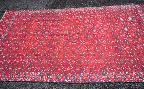 LARGE SIZE ANTIQUE AFGHAN KILM CARPET - ADDITIONAL PHOTO 1