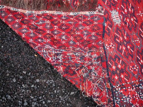 LARGE SIZE ANTIQUE AFGHAN KILM CARPET - ADDITIONAL PHOTO 6