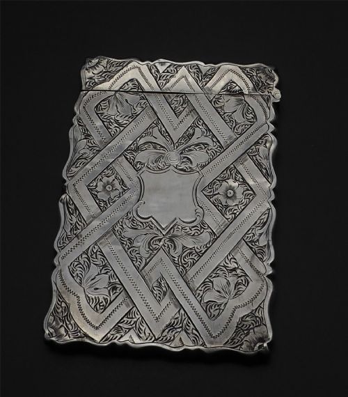 GOOD VICTORIAN STERLING SILVER CARD CASE - ADDITIONAL PHOTO 2